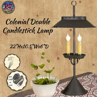 Colonial Double Candlestick Lamp 22"H