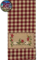 Two Sheep Cranberry Check Hand Towel