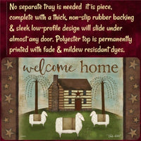 Welcome Home Log Cabin Sheep Mat Rug 17"x29" (Matching Large & Garden Flags)