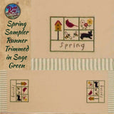 Spring Sampler Runner or Towel Embroidered