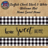 Buffalo Check Black & White Home Sweet Home Mat Rug