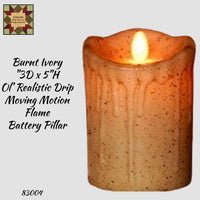 Ol' Realistic 3"x5" Moving Motion Flame Pillar Timer Candle Assorted Colors Available