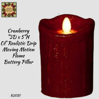 Ol' Realistic 3"x5" Moving Motion Flame Pillar Timer Candle Assorted Colors Available
