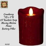 Ol' Realistic 3"x5" Moving Motion Flame Pillar Timer Candle Assorted Colors Available