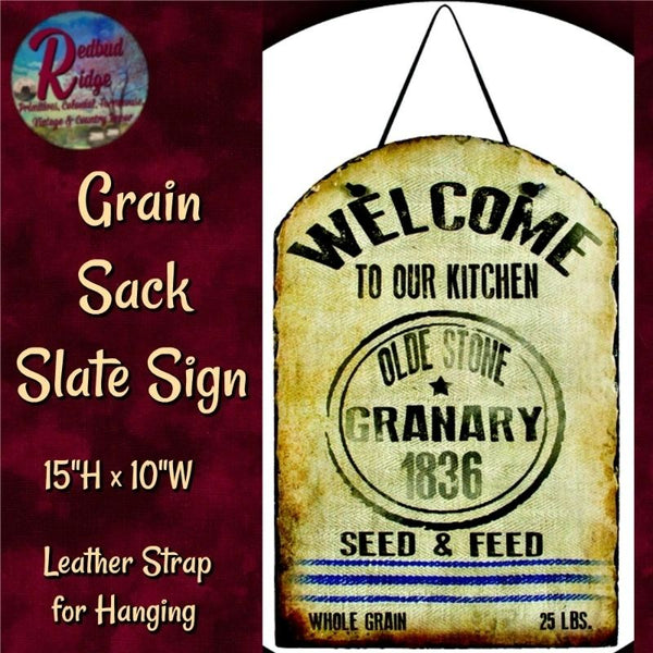 *Primitive Country Grain Sack Kitchen Slate Sign SAVE 50%