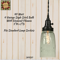 40 Watt Vintage Style Stick Bulb Standard Socket 5"H x 1"D