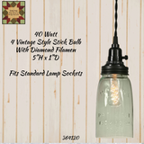 40 Watt Vintage Style Stick Bulb Standard Socket 5"H x 1"D