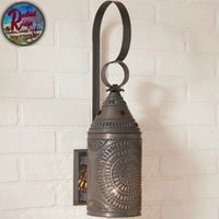 Harbor Wall Lantern Chisel Punch Tin Blackened