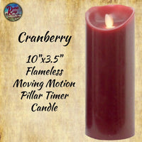 Smooth Realistic Moving Motion Flame 10"x3.5" Pillar Timer Candle