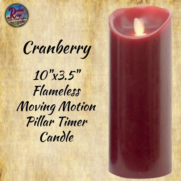 Smooth Realistic Moving Motion Flame 10"x3.5" Pillar Timer Candle