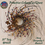 Wreath Twig Pip Star Berry 10"