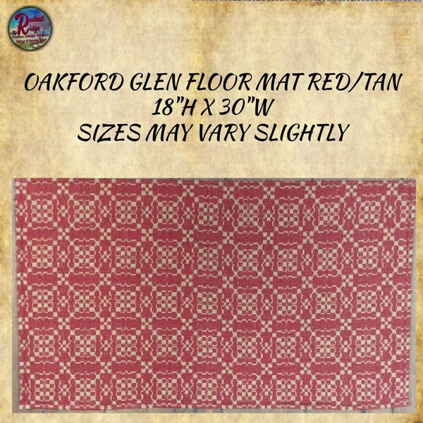 Oakford Glen Cranberry/Red Non-Slip Floor Mat Rug