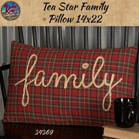 Tea Star Family Pillow 14x22