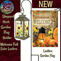 NEW 1/Set Fall Sunflower Lantern PLUS Shepherd Garden Flag Holder