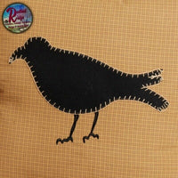 Heritage Farms Primitive Crow Pillow 18x18 Raven, Burgundy, Mustard Pillow 18x18