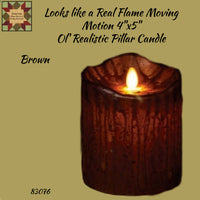 Ol' Realistic Moving Motion Flame 4"x5" Pillar Timer Candle Assorted