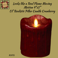 Ol' Realistic Moving Motion Flame 4"x5" Pillar Timer Candle Assorted