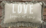 Love Begins At Home Pillow