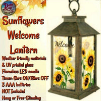 NEW 1/Set Fall Sunflower Lantern PLUS Shepherd Garden Flag Holder