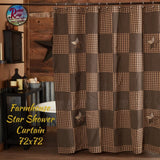 Farmhouse Star Shower Curtain 72x72