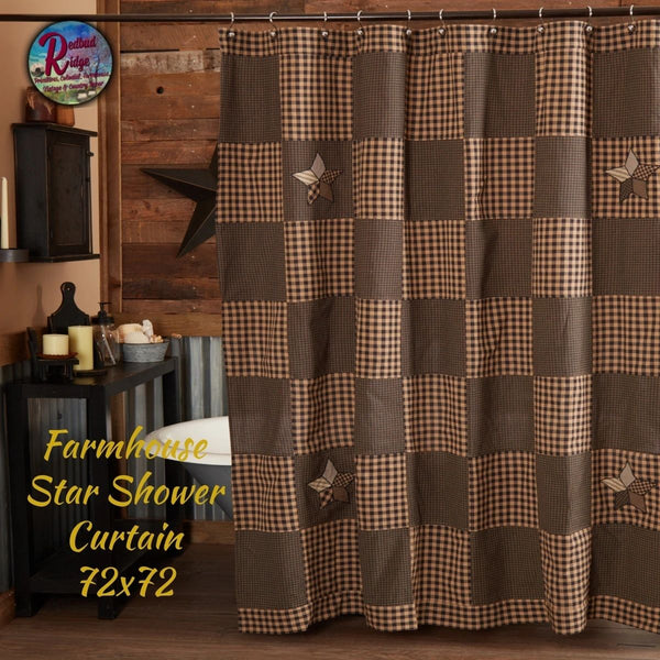Farmhouse Star Shower Curtain 72x72