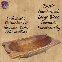 Large Rustic Hand Carved Saranda Euro Trencher 24"-26"L