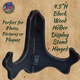 Black Wood Display Holder Stands Plates, Pictures or Plaques Choice
