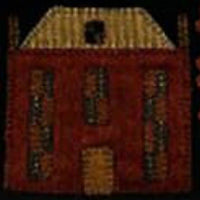 Colonial Folk Art Primitive Manor Runner or Pillow Saltbox House Raghu