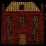 Colonial Folk Art Primitive Manor Runner or Pillow Saltbox House Raghu