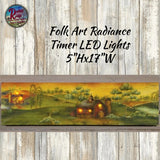 Folk Art Saltbox Houses Lighted Timer  Canvas