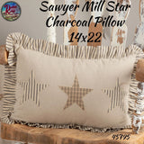 Sawyer Mill Stars Charcoal Pillow 14x22