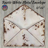 Rustic Distressed Metal Envelope Red or White