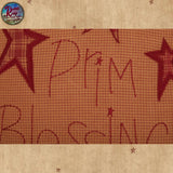 Prim Blessings 12" or 18" Square Star & Berries Pillow Burgundy & Tan