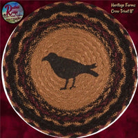 Primitive Country Folk Art Heritage Farms Crow Stars Table, Mat