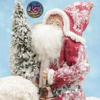 Primitive Colonial Folk Art Christmas Santa w/Tree Riding a German Sheep Holiday