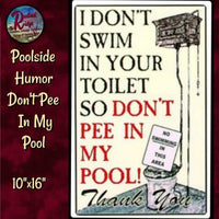 POOLSIDE HUMOR Metal 10"x16 Pool Swimming SALE