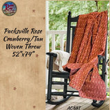 Packsville Rose Cranberry/Red & Linen Woven Throw Blanket 52"x74"