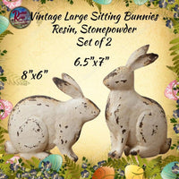 Vintage Sitting Bunnies 2 Set  2 Sizes Available