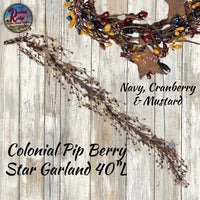 Colonial Pips & Stars ~ Picks, Wreaths 4" & 2" ISD  Garland 40"