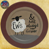 Set of 2 Black Face Sheep Wood Plates LOVE EWE & EWE/ME