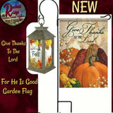 Primitive Folk Art For He Is Good ~ Give Thanks to the Lord Garden or House Flag