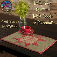 Runner Dolly Star Quilted Table Mat / Placemat 13"x19" 25% Savings