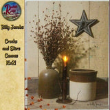 Primitive Rustic Billy Jacobs LED Lighted Canvas Crocks & Stars Wall Art Picture