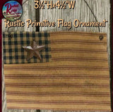 Flag Hanging Folk Art Primitive Rustic  3.5"x4.5"