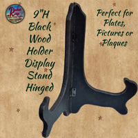Black Wood Display Holder Stands Plates, Pictures or Plaques Choice