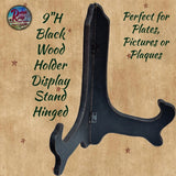 Black Wood Display Holder Stands Plates, Pictures or Plaques Choice