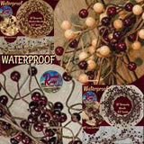 WATERPROOF Combo Berry Pips Burgundy or Burg/Mustard Wreath or Garland