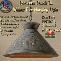 PREORDER Primitive Willow Tree Shade Hanging Ceiling Light Direct Wire Irvin's