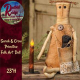 Primitive Vintage Style Folk Art Sarah and Crow Doll