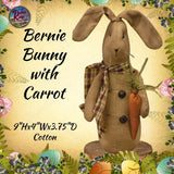 Grungy Folk Art Bernie Bunny with Carrots